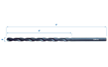 Long Helical Drill Bit with Roller Handle – Grinded