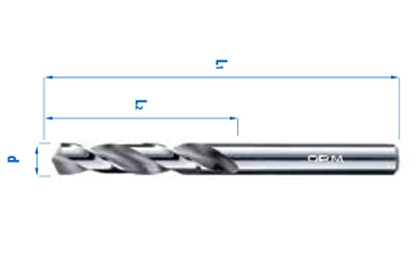 Very short helical drill bit with cylindrical shank – grinded