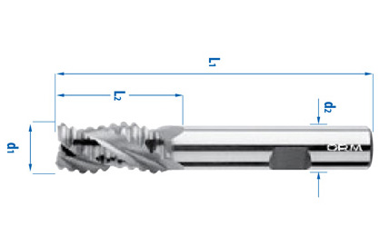 Cylindrical handle end mill – Short, Rough Machining
