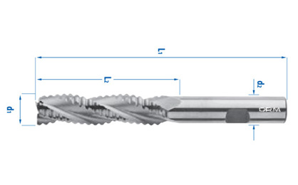 Cylindrical handle end mill – Short, Rough Machining
