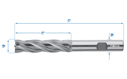Cylindrical handle end mill – Short, Rough Machining